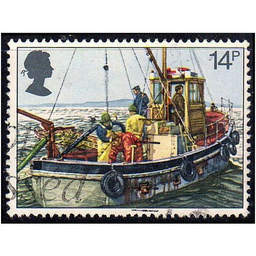 Great Britain 1981 Fishing 14p Cockle Dredging Used SG 1166 Sc 956 boat stamp