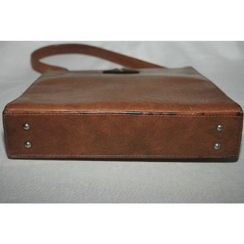 Vintage Golden Tan Real Leather Handbag
