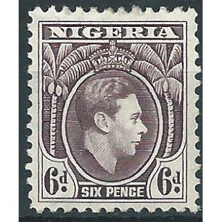 Nigeria 1938 SG55 6d Blackish Purple Mounted Mint ....