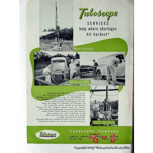 tuboscope company 1951 help shortages hit hardest oil vintage ad