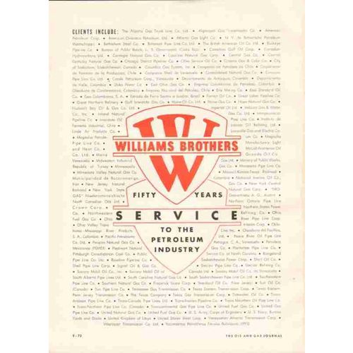 williams brothers 1959 50 years service petroleum industry vintage ad