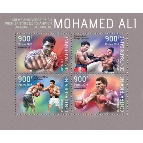 CENTRAL AFRICA 2014 SHEET MNH MOHAMED ALI BOXING BOXE SPORTS BOXEO