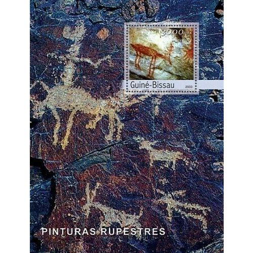 GUINE BISSAU 2003 SHEET MNH RUPESTRY ART PAINTINGS ARTE PINTURAS RUPESTRES 4A