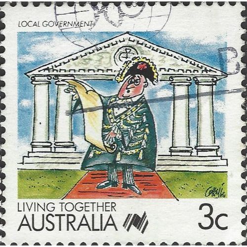 AUSTRALIA, Living Together, Local Government, blue 1988, 3c, #4