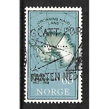 NORWAY 1957 65 ORE MAP ANTARCTICA GREEN BLUE SG 469 FINE USED