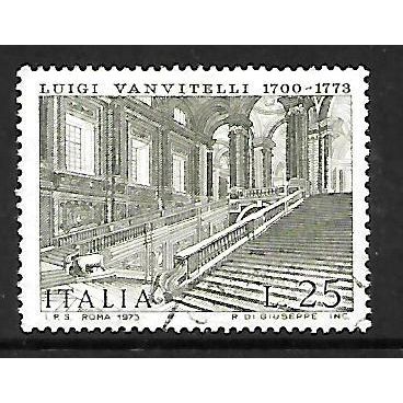 ITALY 1974 25L GREEN GRAND STAIR CASE ROYAL PALACE CASERTA SG 1339 FINE USED#2