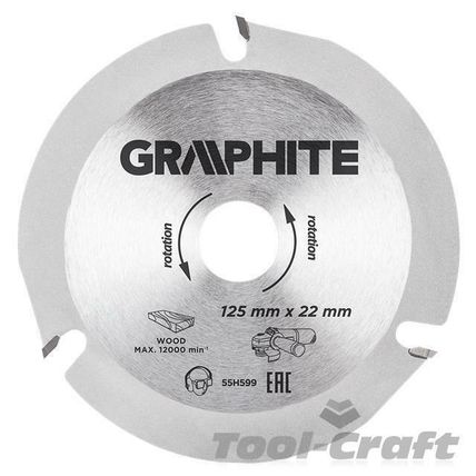 GRAPHITE cutting disc blade for wood 125x22.2, grinder disc(Gra 55H599)