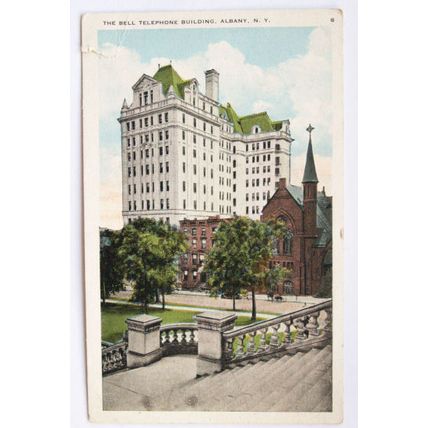 vintage postcard Bell Telephone Building, Albany, N.Y.