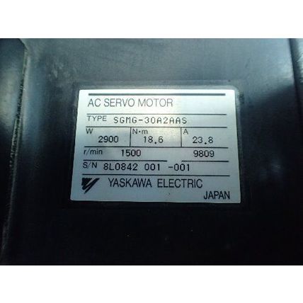 YASKAWA SGMG-30A2AAS, SERVO MOTOR, 2900W, 1500rpm,TI