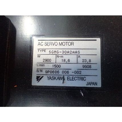 YASKAWA SGMG-30A2AAS, SERVO MOTOR, 2900W, 1500rpm,TI