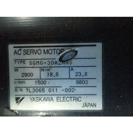 YASKAWA SGMG-30A2AAS, SERVO MOTOR, 2900W, 1500rpm,TI