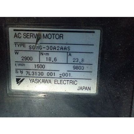 YASKAWA SGMG-30A2AAS, SERVO MOTOR, 2900W, 1500rpm,TI