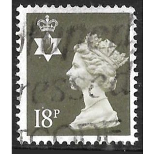 1971-93 Northern Ireland Definitive - SG NI46 18p olive Queen Elizabeth C5