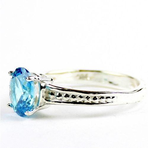 Swiss Blue CZ, 925 Sterling Silver Ladies Ring, SR371