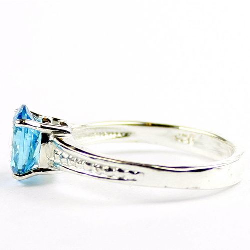 Swiss Blue CZ, 925 Sterling Silver Ladies Ring, SR371
