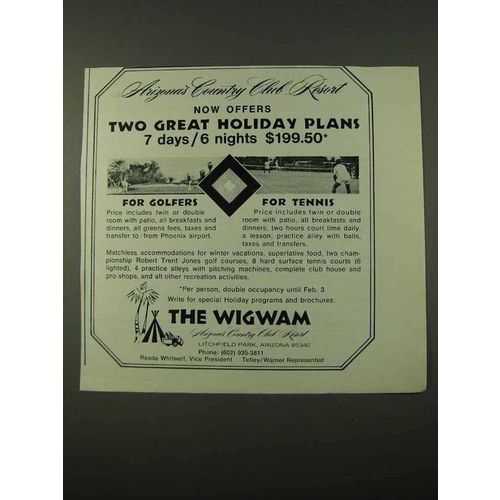 1972 The Wigwam Country Club Resort Ad