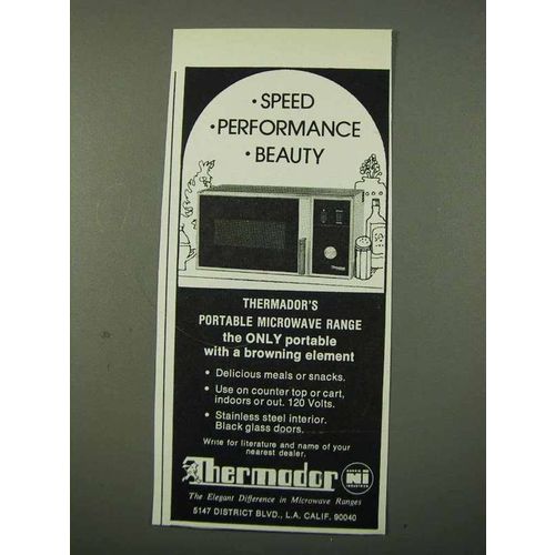 1972 Thermador Microwave Ad - Speed Performance Beauty