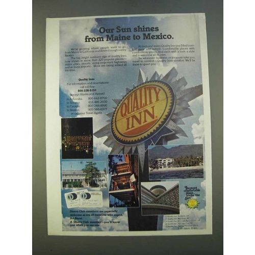 1979 Quality Inn Ad - Our Sun Shines From Maine