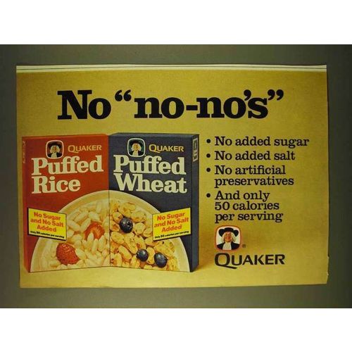 1979 Quaker Puffed Rice and Puffed Wheat Cereal Ad