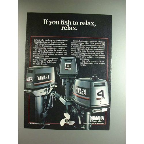 1985 Yamaha Outboard Motor Ad - Fish to Relax