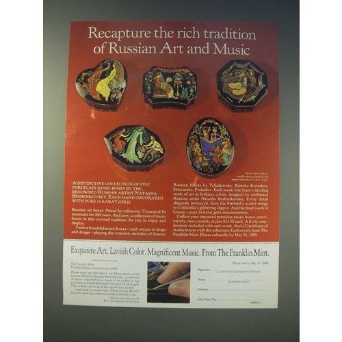 1989 Franklin Mint Ad - Masterpieces of the Russian Ballet, Natasha Beshenkovsky