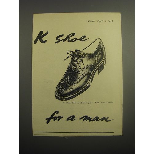 1948 K Shoes Ad - K shoe for a man