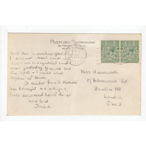 Bedruthan Steps Cornwall 1934 Postcard Publisher A H Hawke Helston 5009