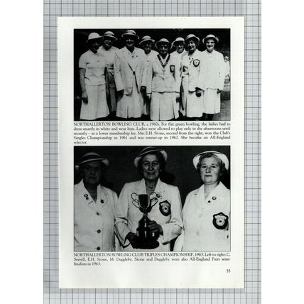 NORTHALLERTON Ladies Bowling Club Duggleby Sorrell - Book Print