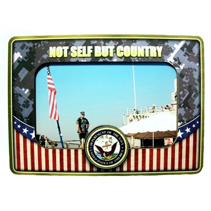 United States Navy Not Self But Country Picture Frame Fridge Magnet
