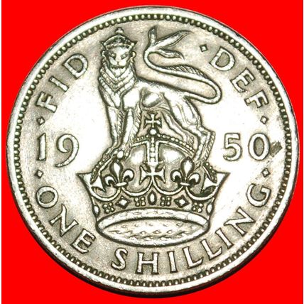 ENGLISH CREST: UNITED KINGDOM★ 1 SHILLING 1950! LOW START★NO RESERVE!