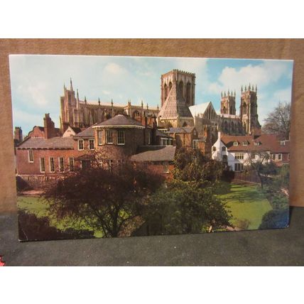 YORK MINSTER from the city walls. used postcard by J. Salmon 1984 pm #