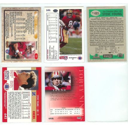 STEVE YOUNG 5x card lot