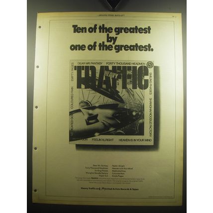 1975 Heavy Traffic Album Ad - Ten of the greatest by One of the Greatest