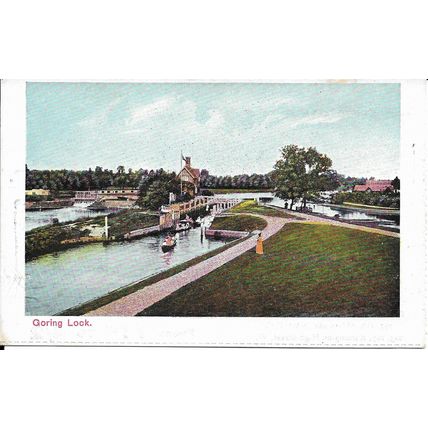 Goring Lock - Oxfordshire - Advertising Original Postcard (RTH)