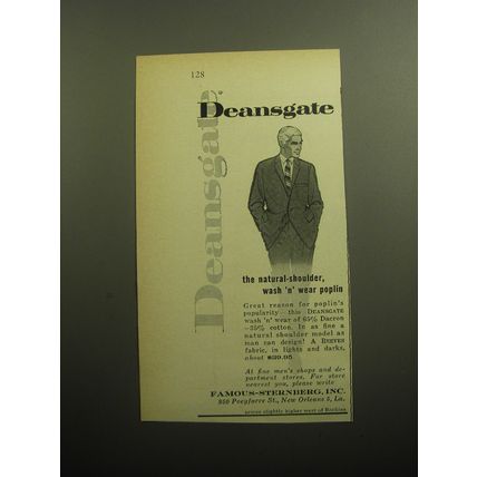 1958 Deansgate Suits Ad - The natural-shoulder, wash 'n' wear poplin