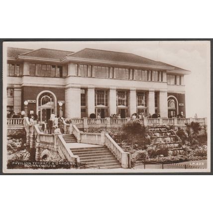 Pavilion Terrace & Gardens, Bournemouth, Hampshire, 1954 - Lansdowne RP Postcard