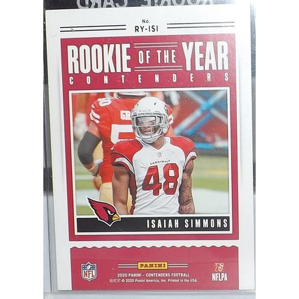 2020 Panini Contenders ISAIAH SIMMONS (Cardinals) Rated Of The Year #RY-ISI