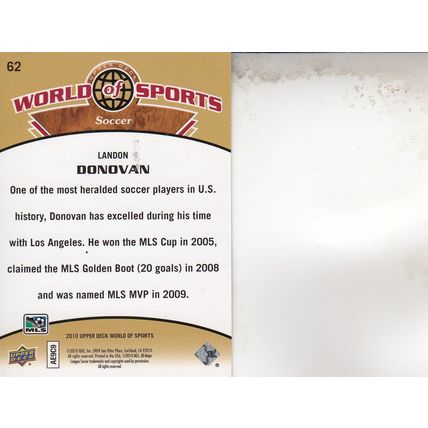 LANDON DONOVAN 2010 AUTOGRAPHED SOCCER HALL OF FAME WORLD CHAMPION MIDDLEFIELDER