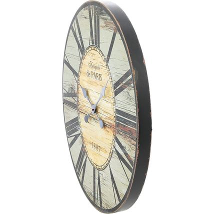 Creative Co-Op Distressed Wood Wall Clock-29" Oval-Gray-NEW-SEALED-FAST SHIPPING