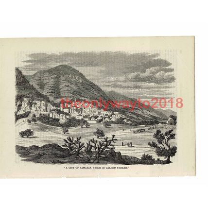 Samaria (Sychar), Holy Land, Book Illustration (Print), 1861