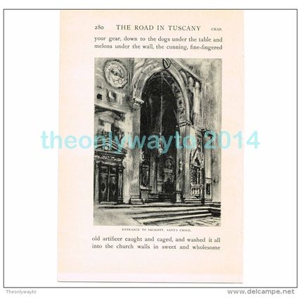SACRISTY ENTRANCE, SANTA CROCE, FLORENCE, ITALY, BOOK ILLUSTRATION/PRINT, 1904