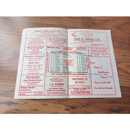 1975/76 Harrow Borough vs Finchley - Isthmian League * FREE P&P *