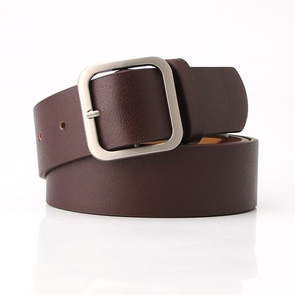 Women's Belt Minimalist Vintage Square Buckle Pu Leather Popular Waist Belt