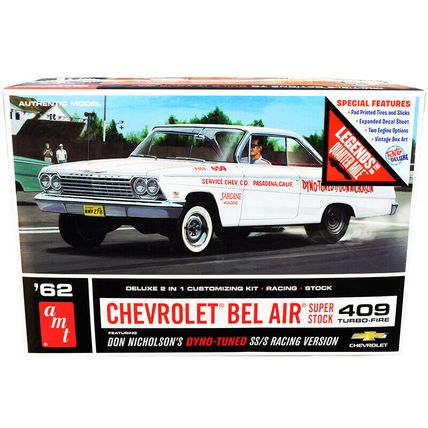 Skill 2 Model Kit 1962 Chevrolet Bel Air Super Stock 409 Turbo-Fire Don Nicho...