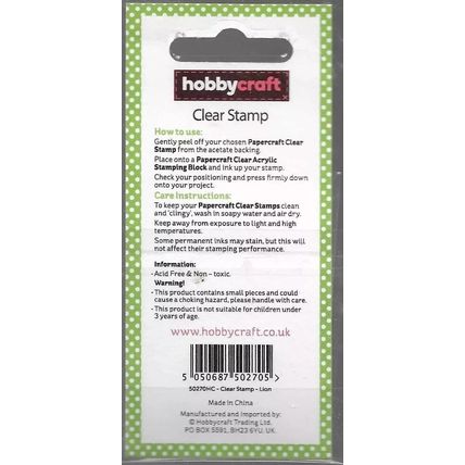Hobbycraft. Lion Stamp. Stamping Cardmaking Scrapbooking Crafts