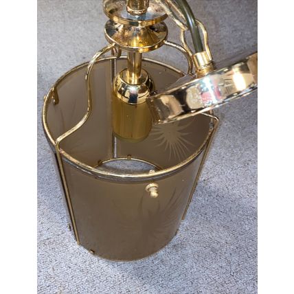 Two 16” Drop Italian Brass Ceiling Lights