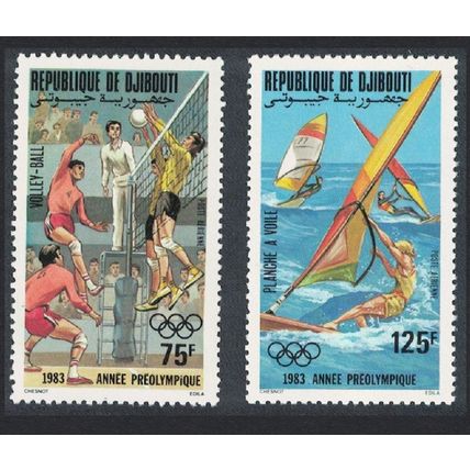 Djibouti Volleyball Surfing Olympic Games Los Angeles 1984 2v 1983 MNH