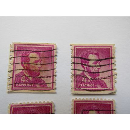 5-Abraham Lincoln 4 cent stamp purple! Rare Stamp!