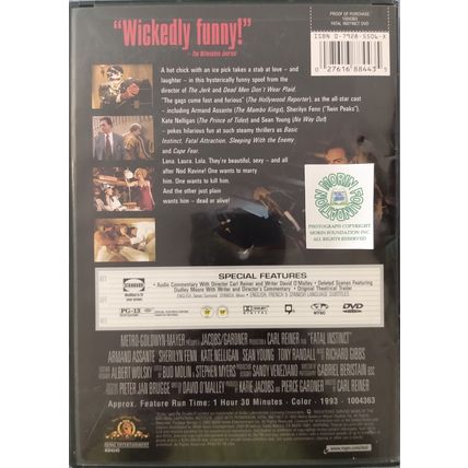 FATAL INSTINCT DVD stars ARMAND ASSANTE SHERILYN FEN KATE NEILLIGAN SEAN YOUNG