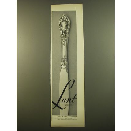 1961 Lunt Eloquence Sterling Silverware Advertisement